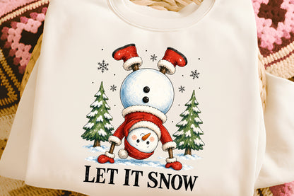 Let It Snowman Christmas PNG  Cute Snowman Holiday Sublimation