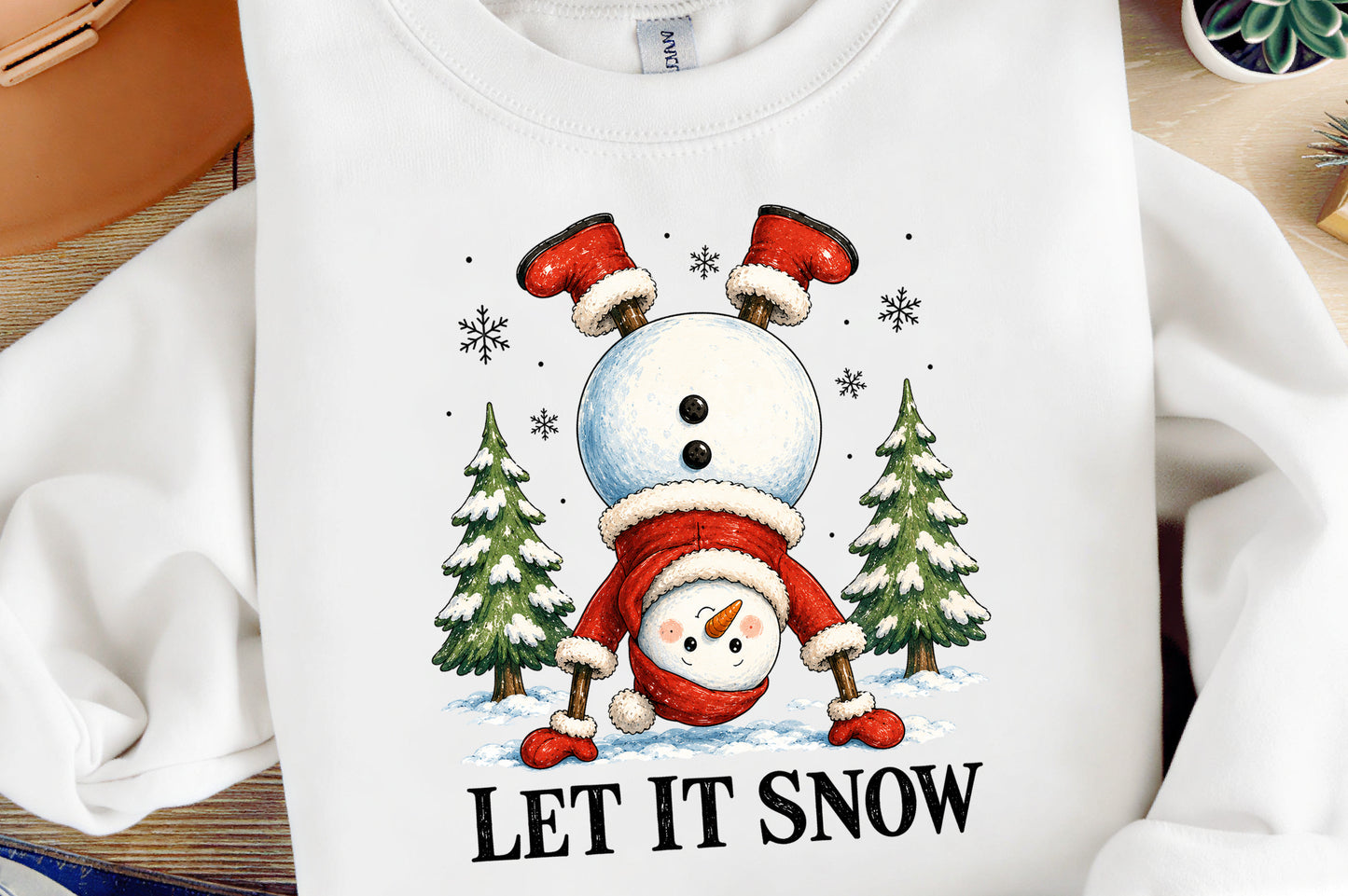 Let It Snowman Christmas PNG  Cute Snowman Holiday Sublimation