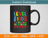 Level 100 Days Of School Unlocked Video Games Boys Gamer Svg Digital Cutting File