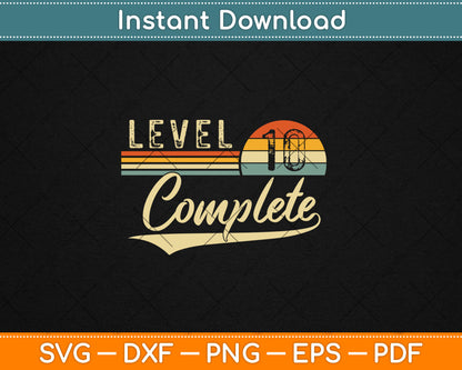 Level 10 Complete Vintage 10th Wedding Anniversary Svg Digital Cutting File
