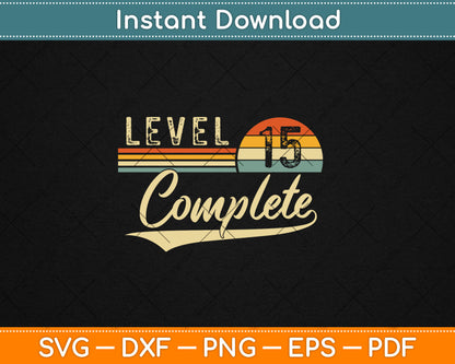 Level 15 Complete Vintage 15th Wedding Anniversary Svg Digital Cutting File