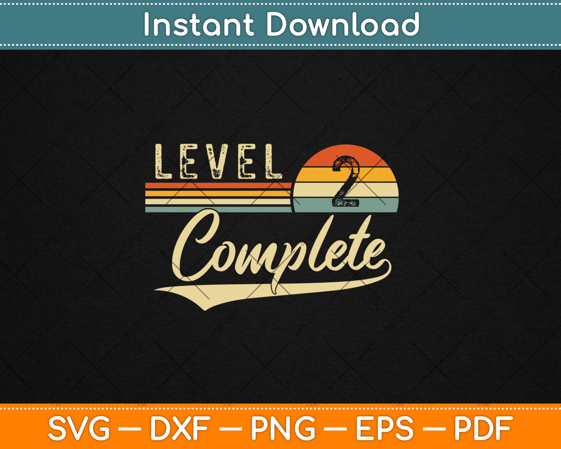 Level 2 Complete Vintage 2nd Wedding Anniversary Svg Digital Cutting File