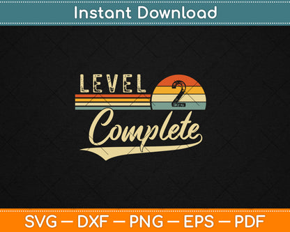 Level 2 Complete Vintage 2nd Wedding Anniversary Svg Digital Cutting File