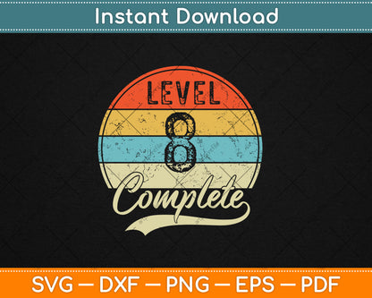 Level 8 Complete Retro 8th Wedding Anniversary Svg Digital Cutting File