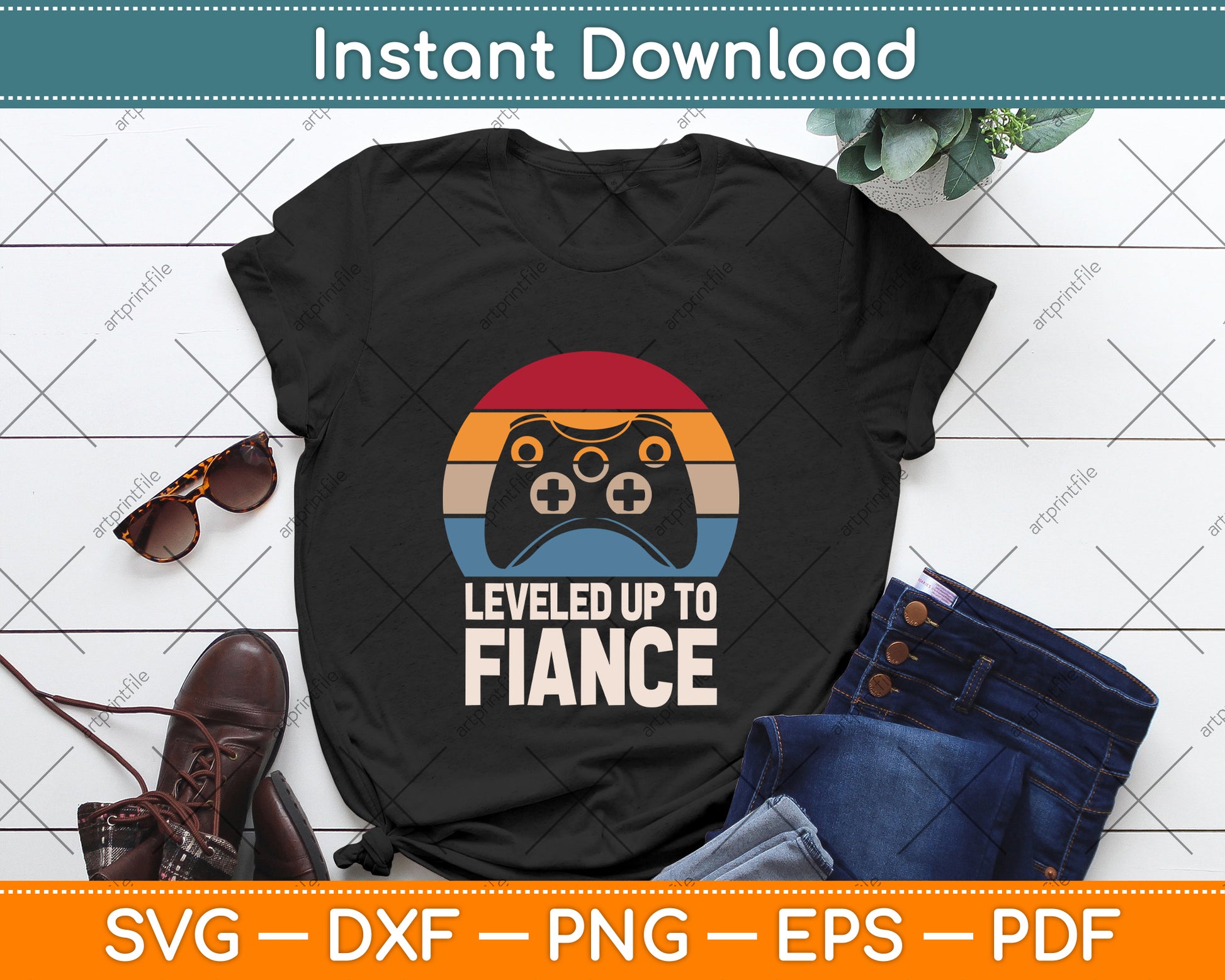 Leveled Up To Fiance Couples SVG Digital Cutting File