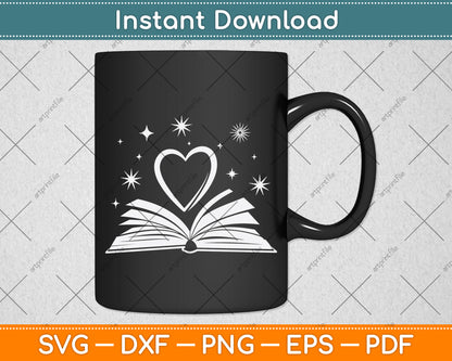 Librarian Book Heart Svg Digital Cutting File