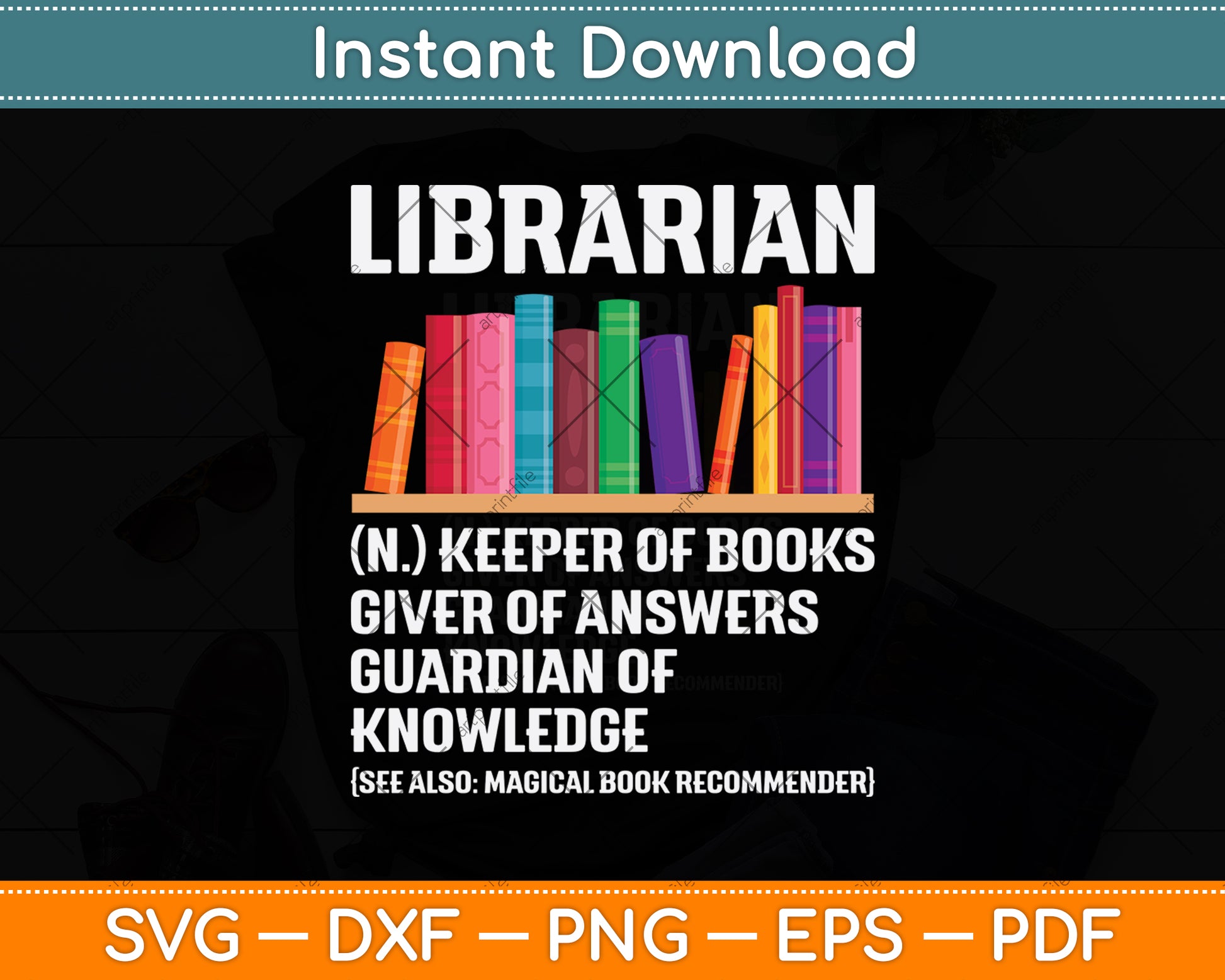 Librarian Definition Library Svg Digital Cutting File