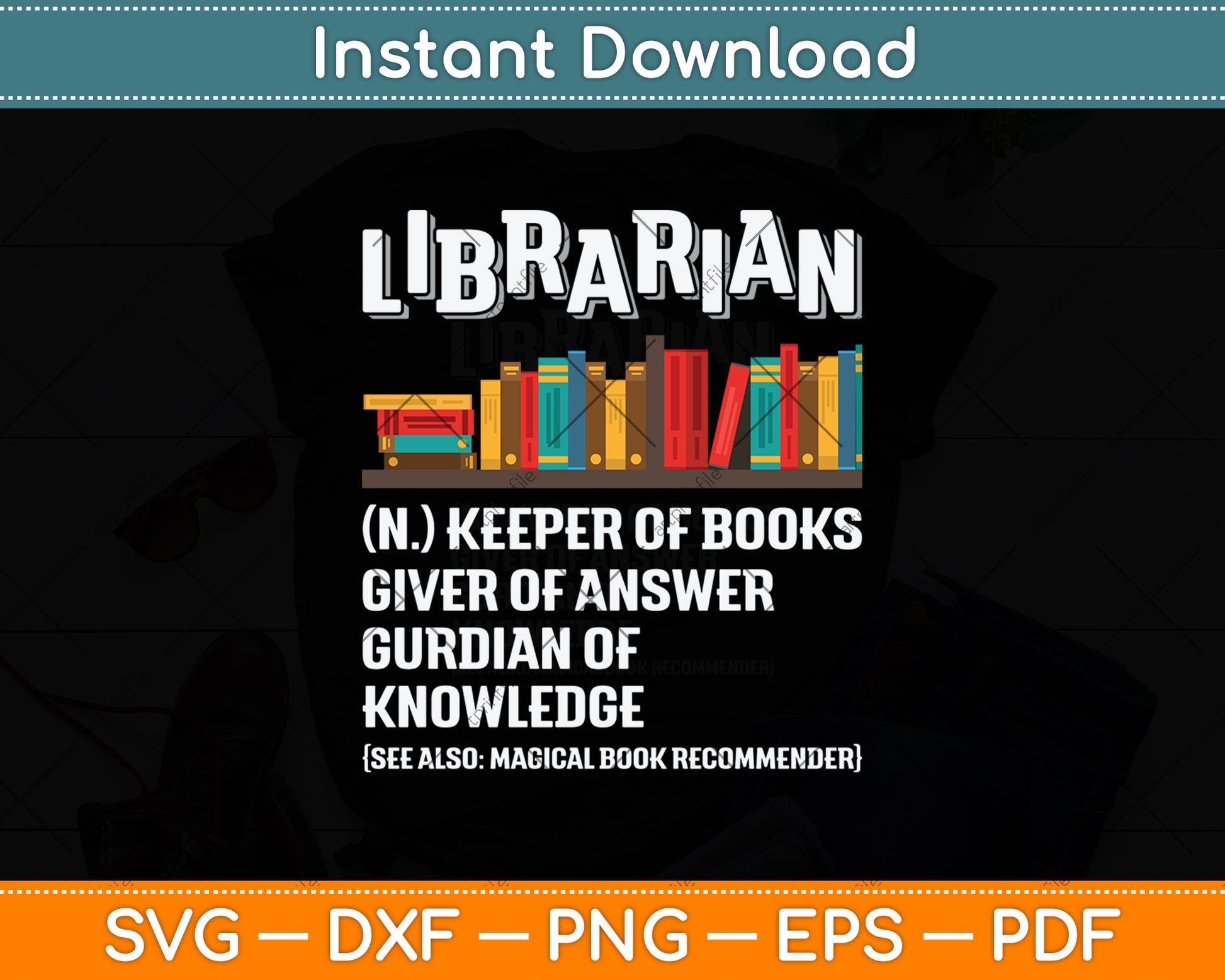 Librarian Definition Library Svg Digital Cutting File