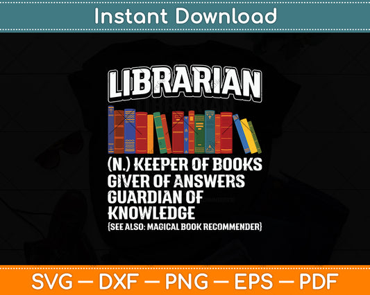Librarian Definition Library Svg Digital Cutting File