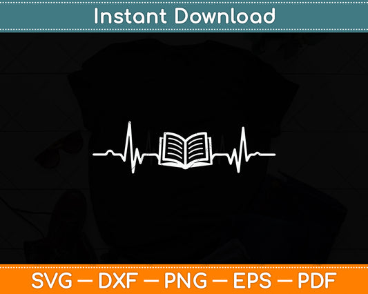 Librarian Heartbeat Library Svg Digital Cutting File
