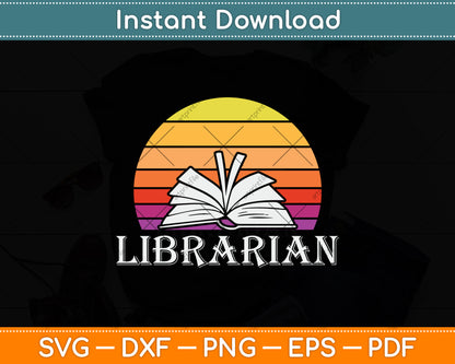 Vintage Retro Librarian Svg Digital Cutting File