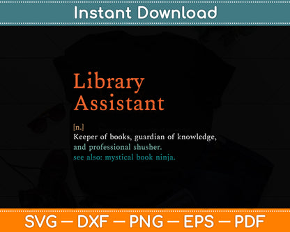 Library Assistant Definition Svg Digital Cutting File