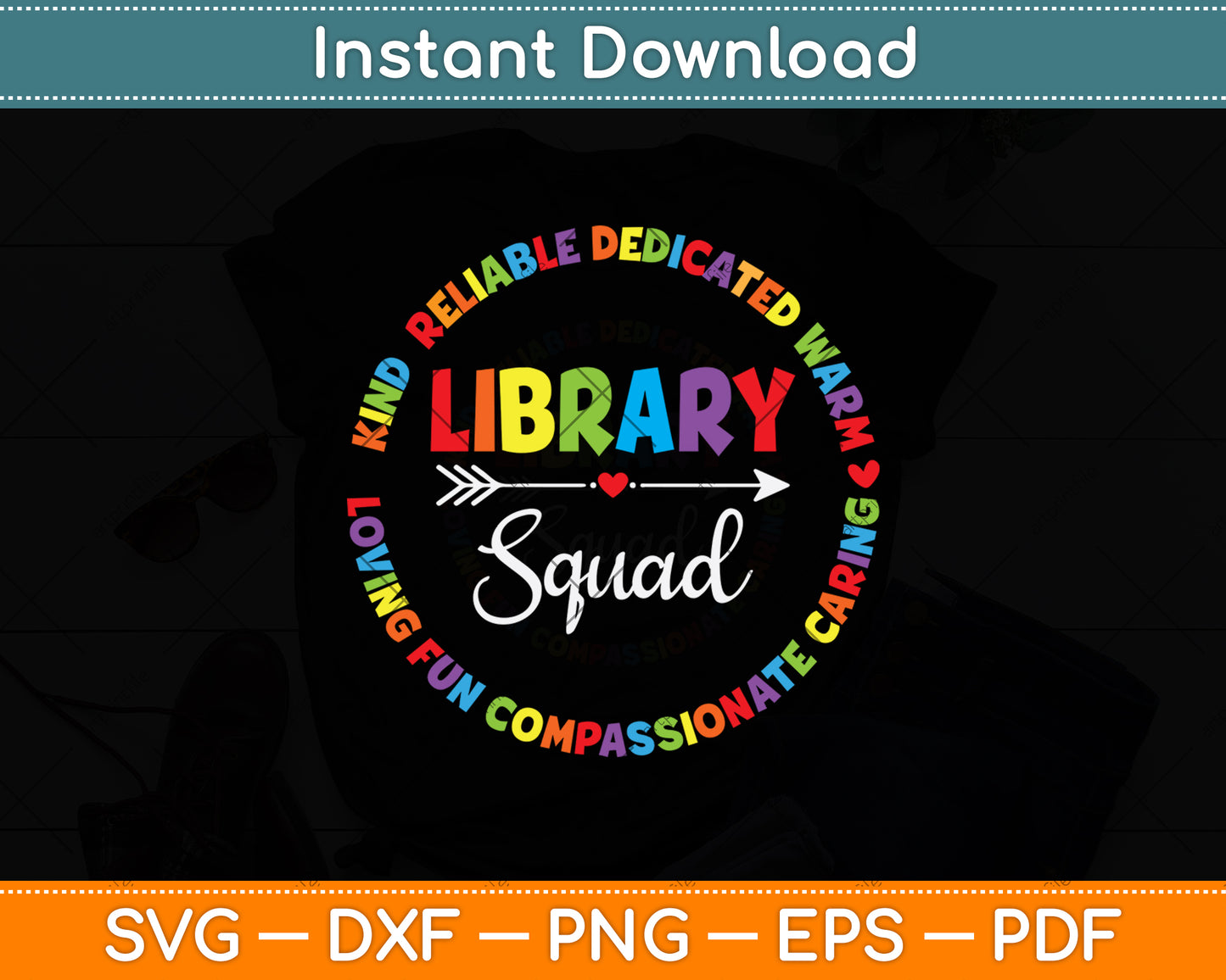 Library Squad Funny School Librarian Svg Digital Cutting File