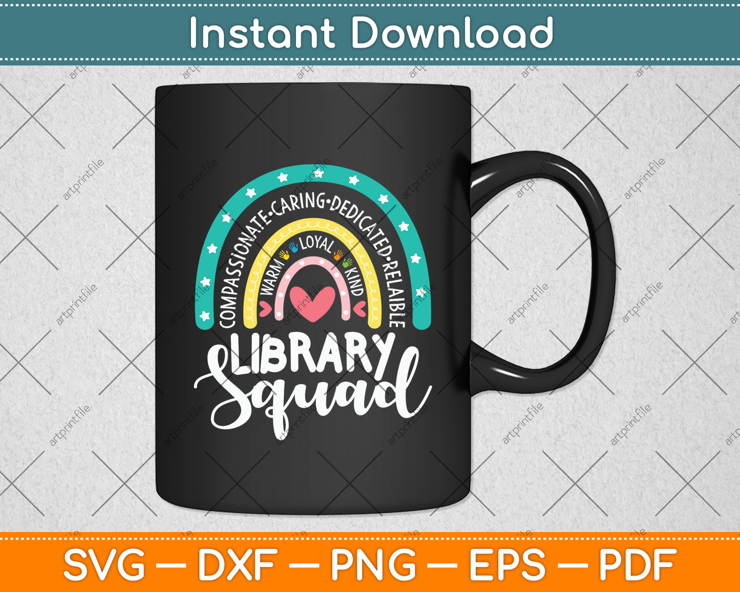 Library Squad Rainbow Librarian Svg Digital Cutting File