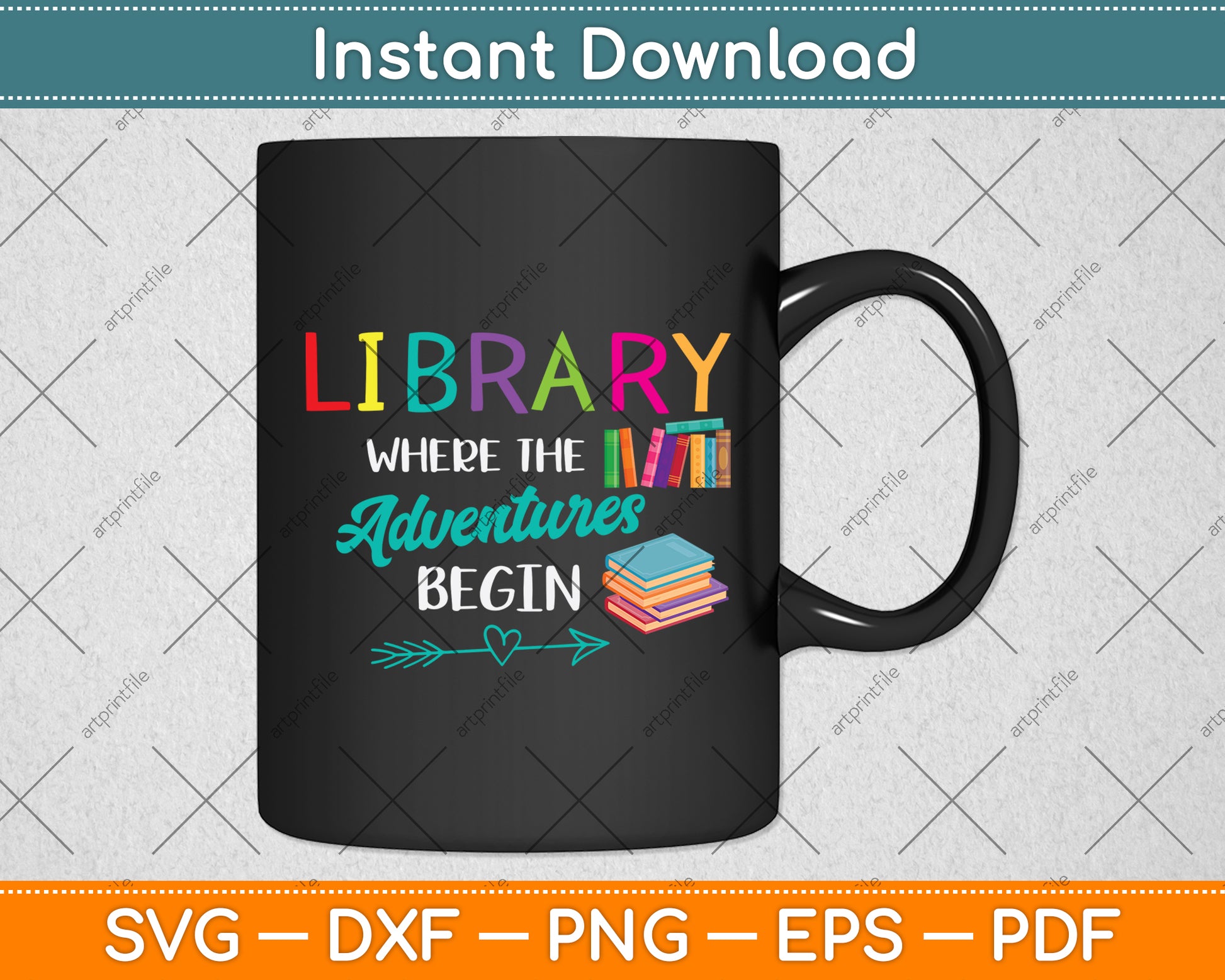 Library Where The Adventure Begins Librarian Book Svg Digital Cutting File