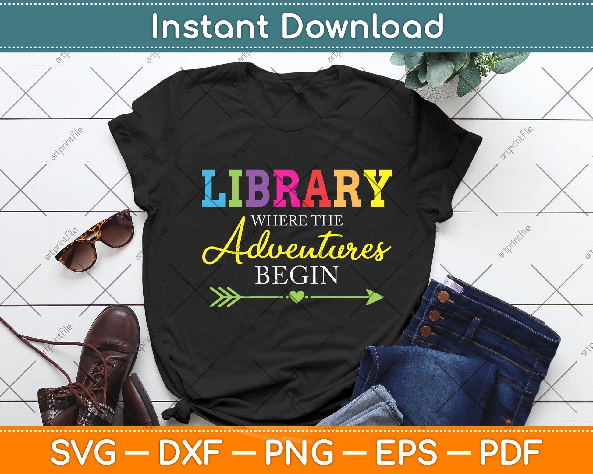 Library Where The Adventures Begin Svg Digital Cutting File