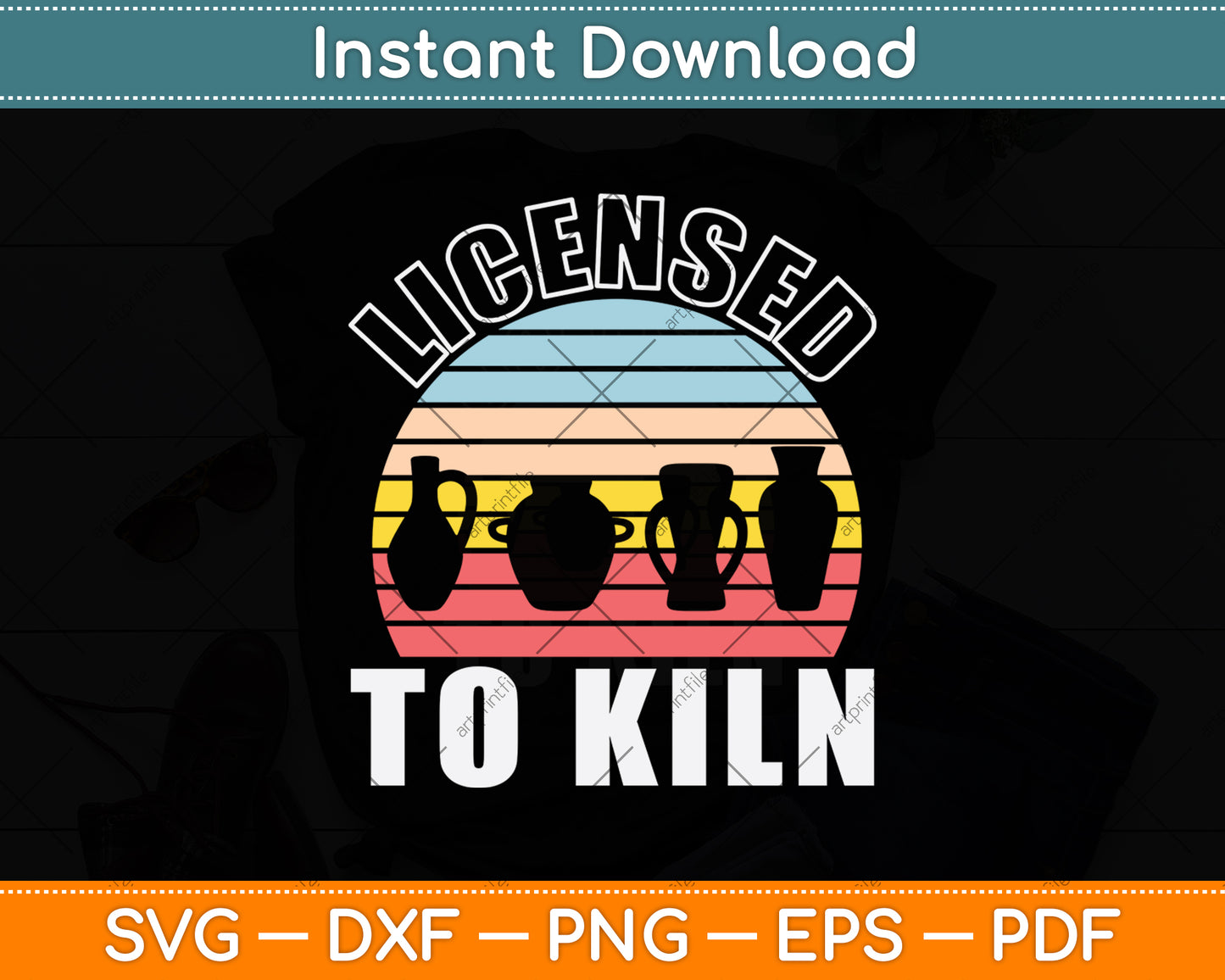 Licensed To Kiln Retro Vintage Svg Digital Cutting File