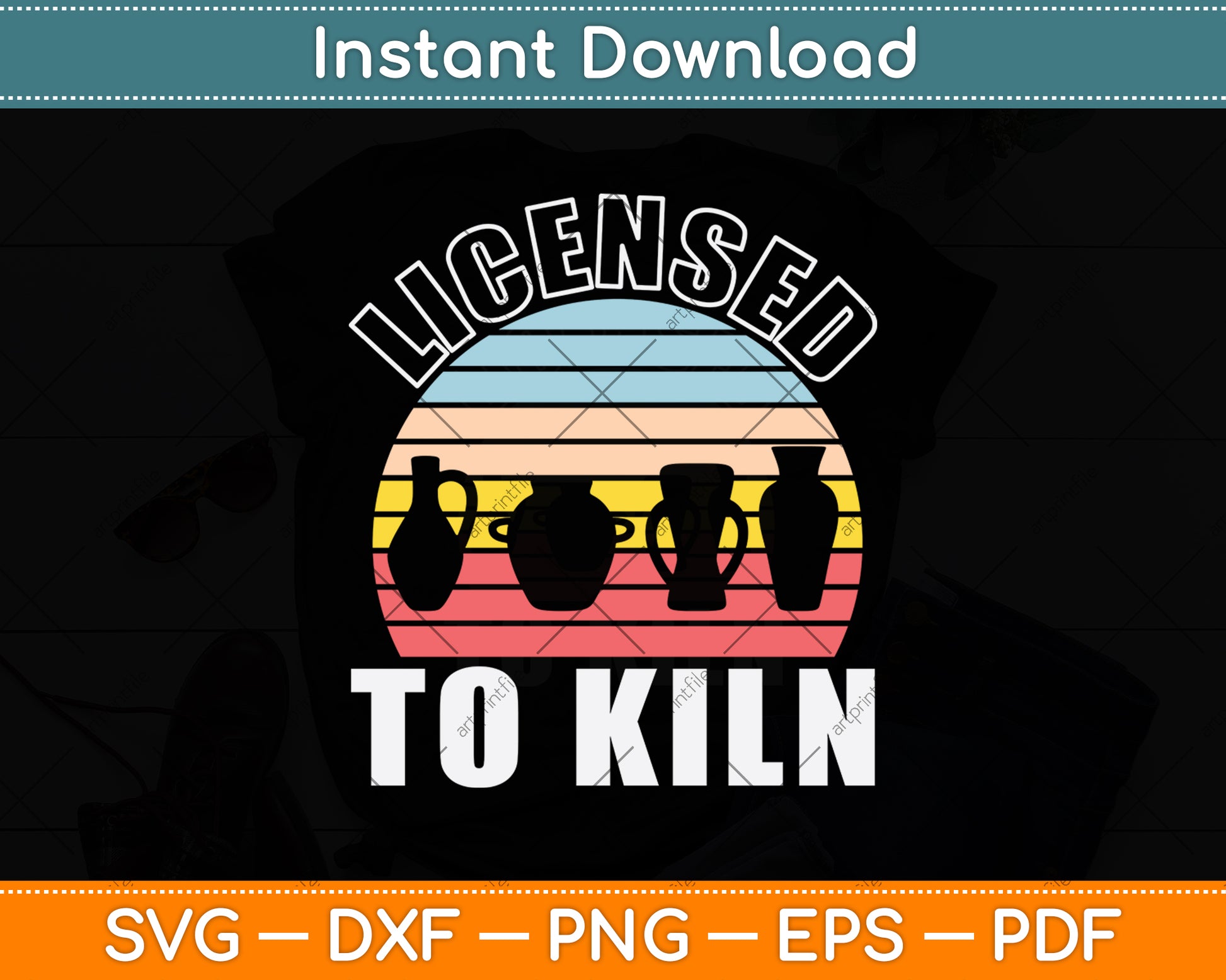 Licensed To Kiln Retro Vintage Svg Digital Cutting File