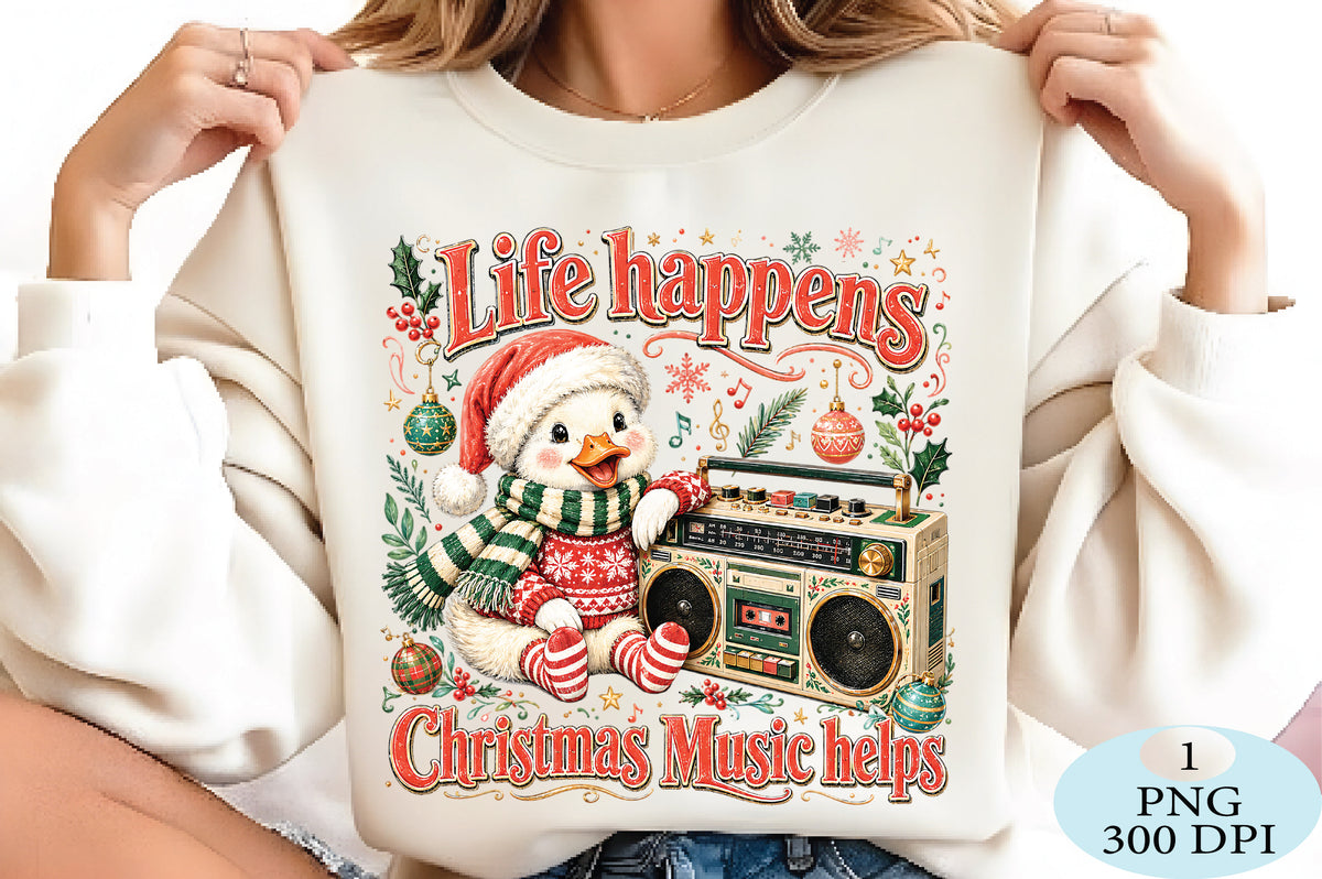 Life Happens Christmas Music Helps PNG