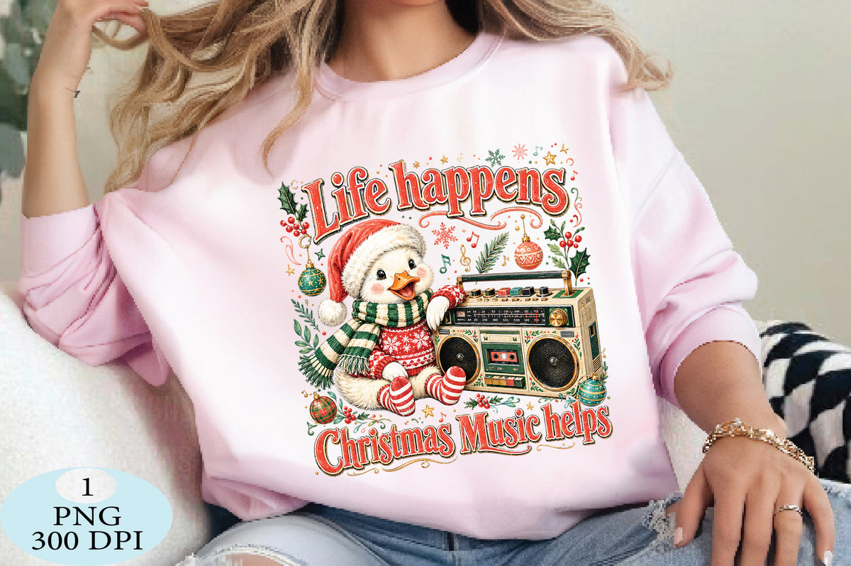 Life Happens Christmas Music Helps PNG