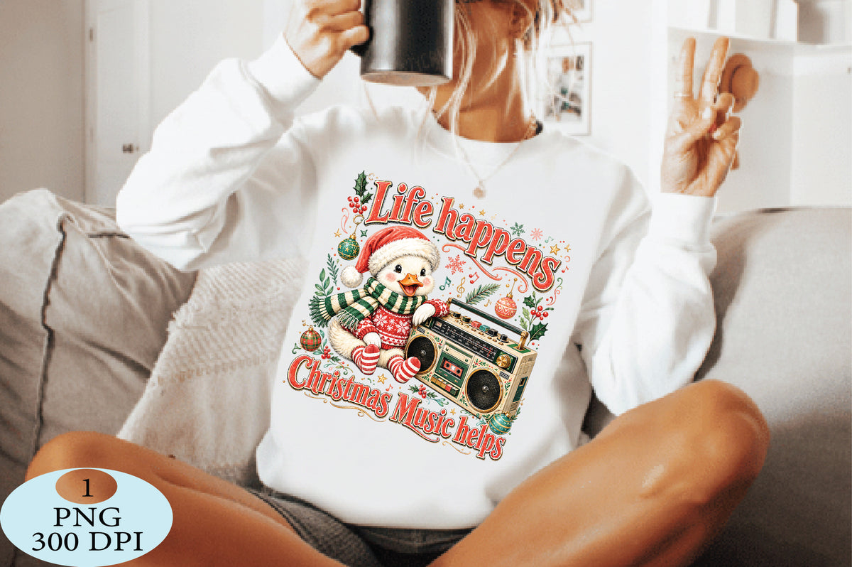 Life Happens Christmas Music Helps PNG