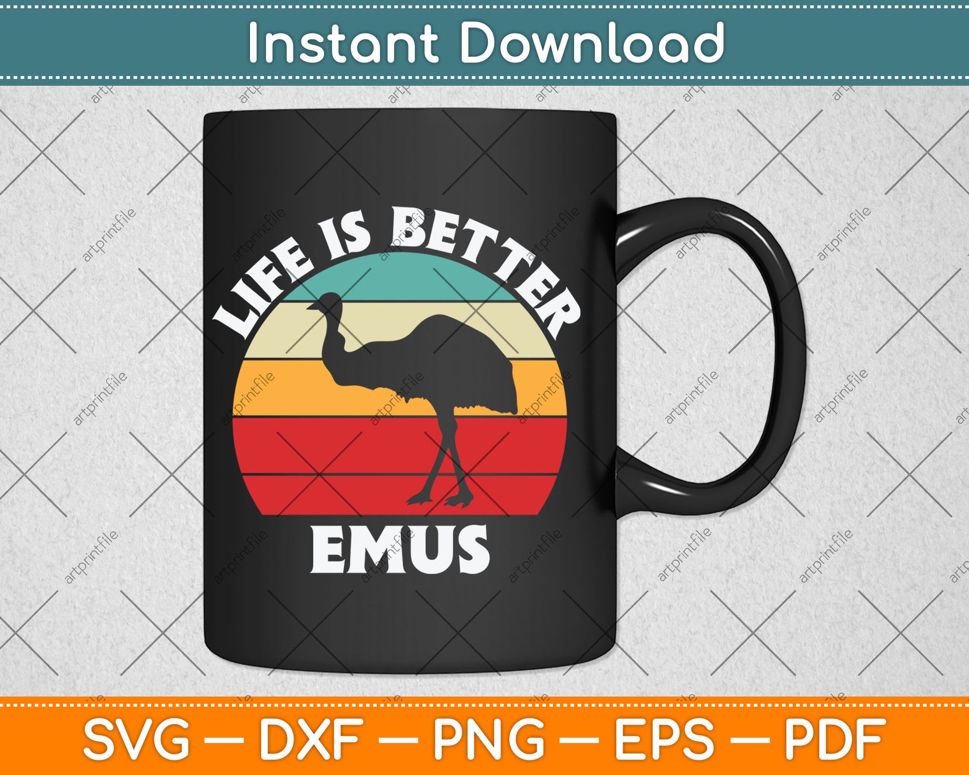 Life is Better With Emus Vintage Svg Digital Cutting File