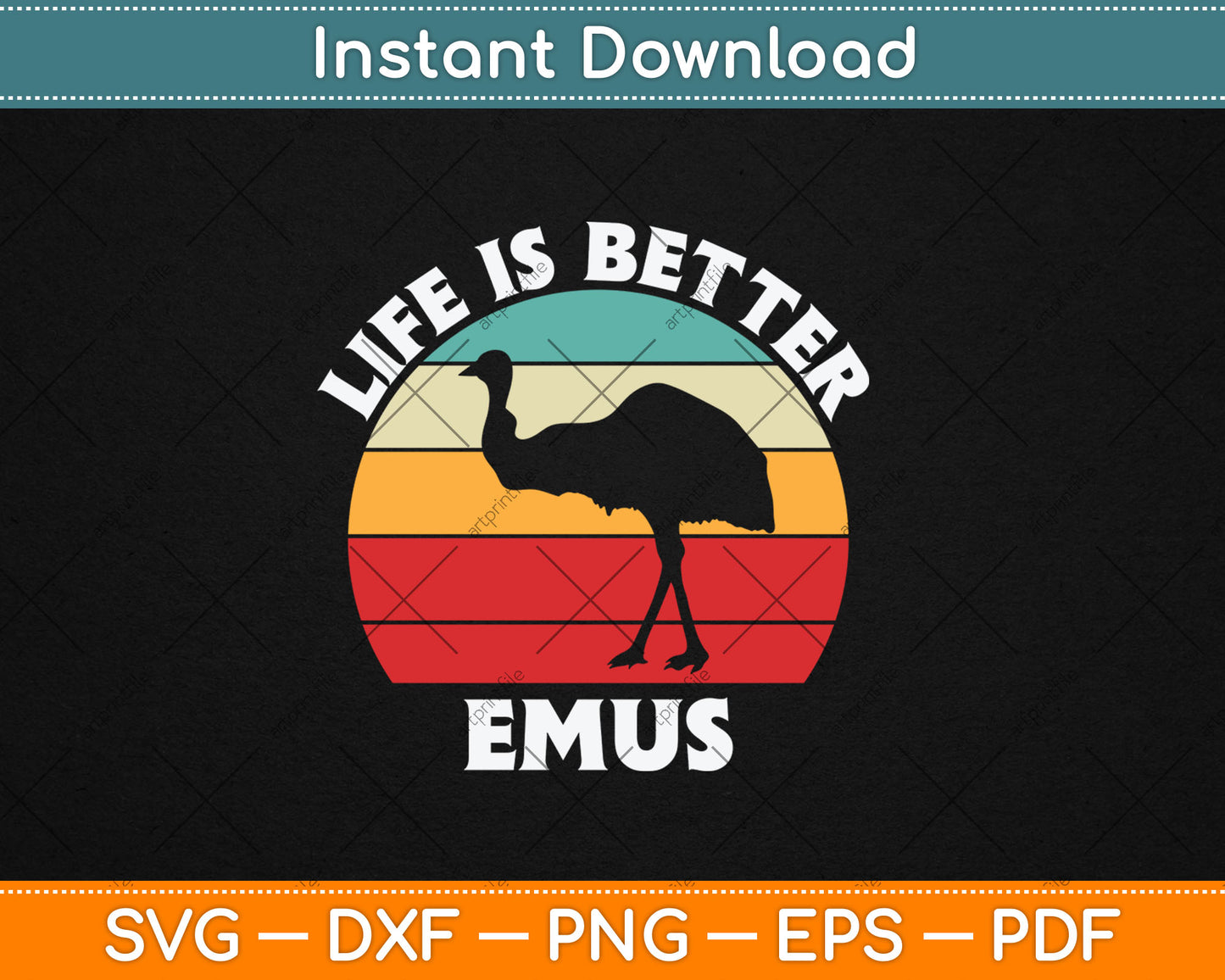 Life is Better With Emus Vintage Svg Digital Cutting File