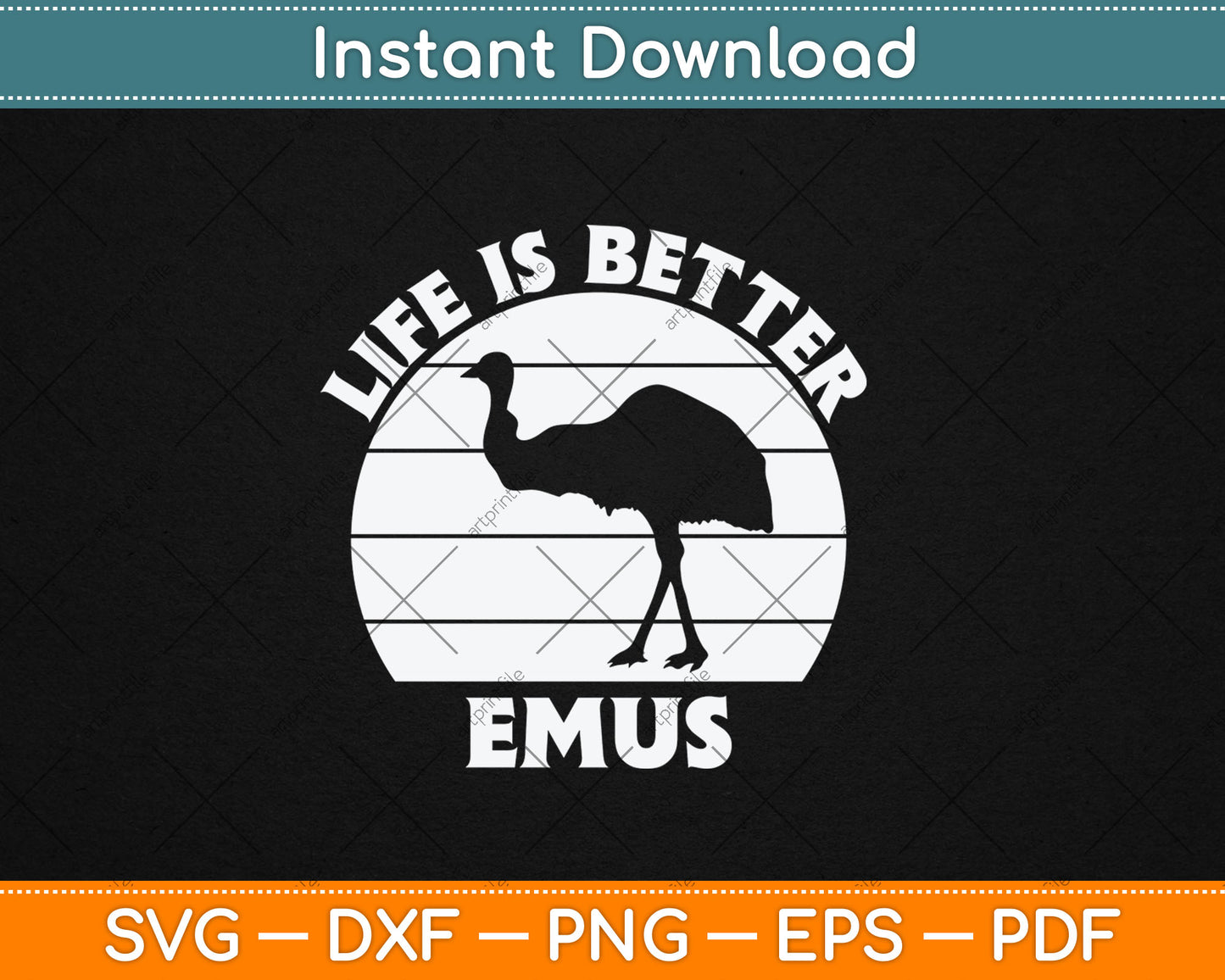 Life is Better With Emus Vintage Svg Design Digital Cutting File