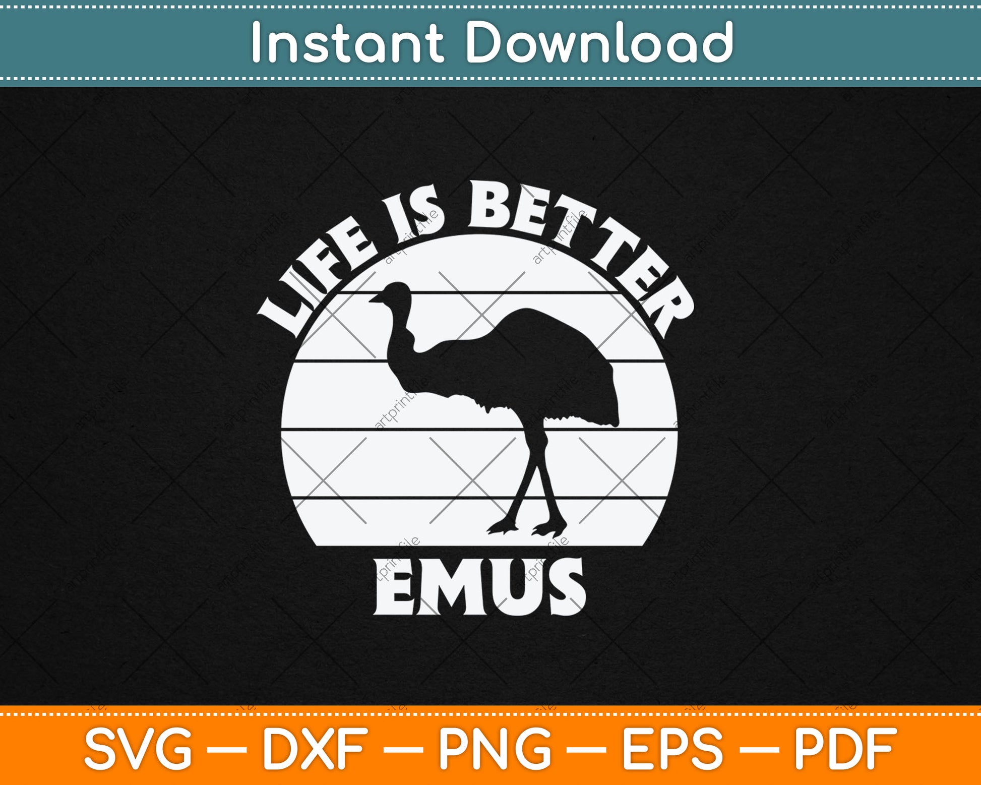 Life is Better With Emus Vintage Svg Design Digital Cutting File