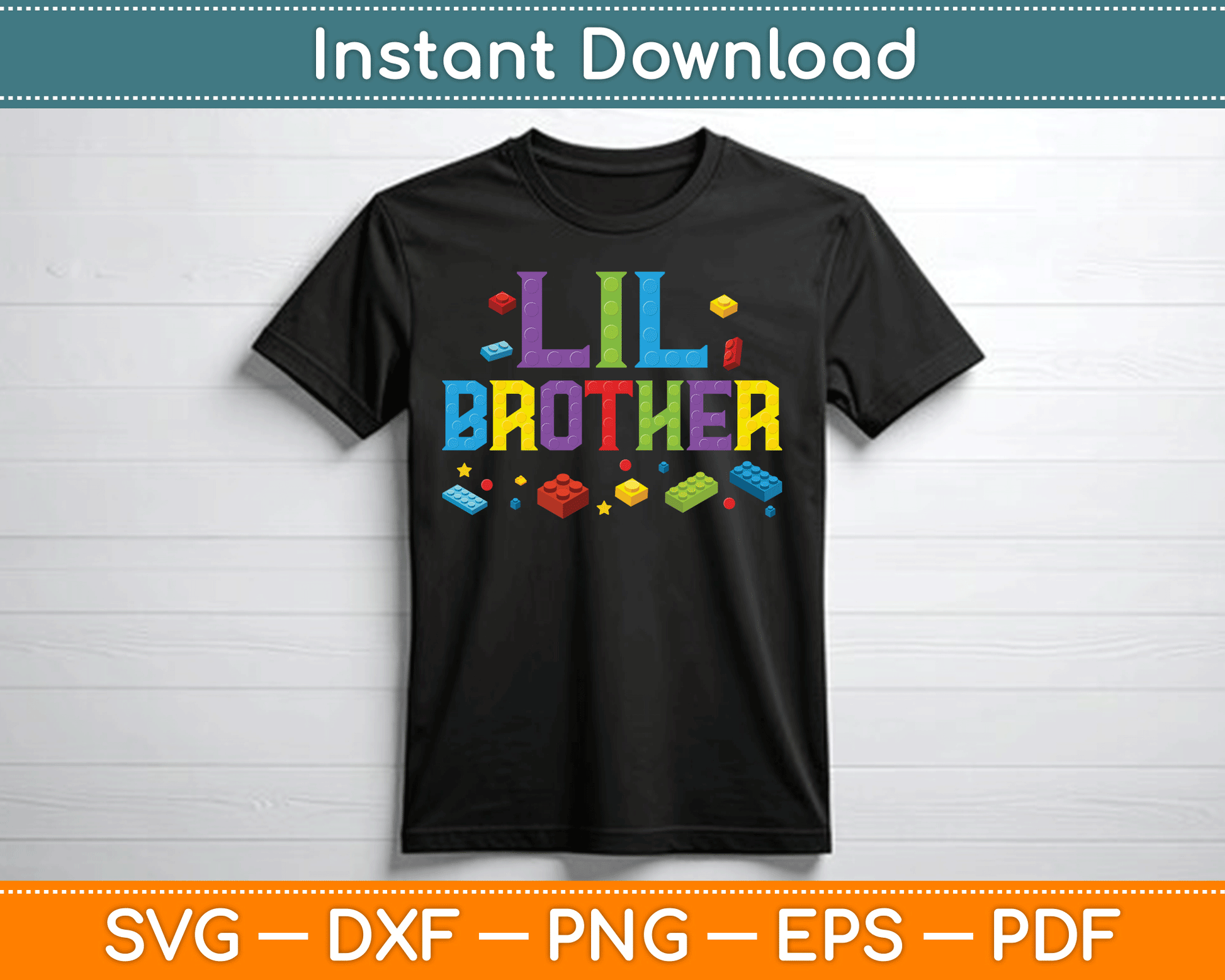 Lil Brother Master Builder Building SVG Digital Cutting File