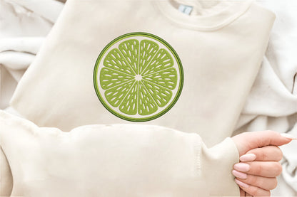 Lime Slice Embroidery