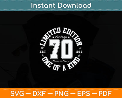 Limited Edition 70th Birthday Svg Digital Cutting File