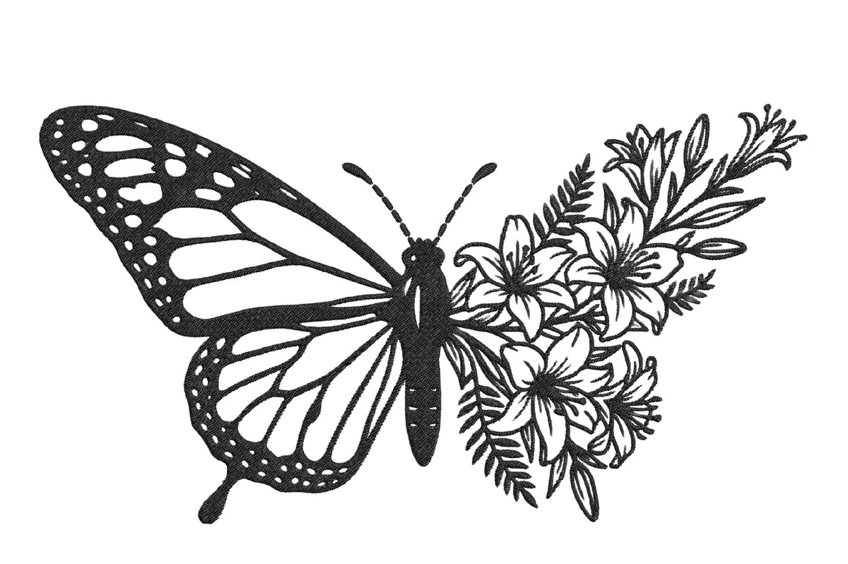 Butterfly Floral Embroidery