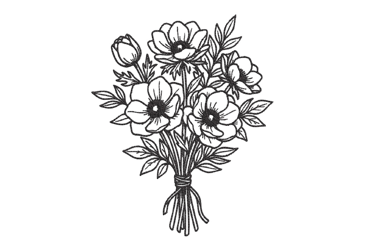 Wildflower Bouquet Embroidery
