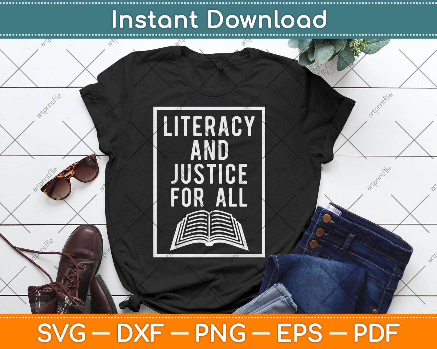 Literacy And Justice For All Literacy Teacher Svg Digital Cutting File