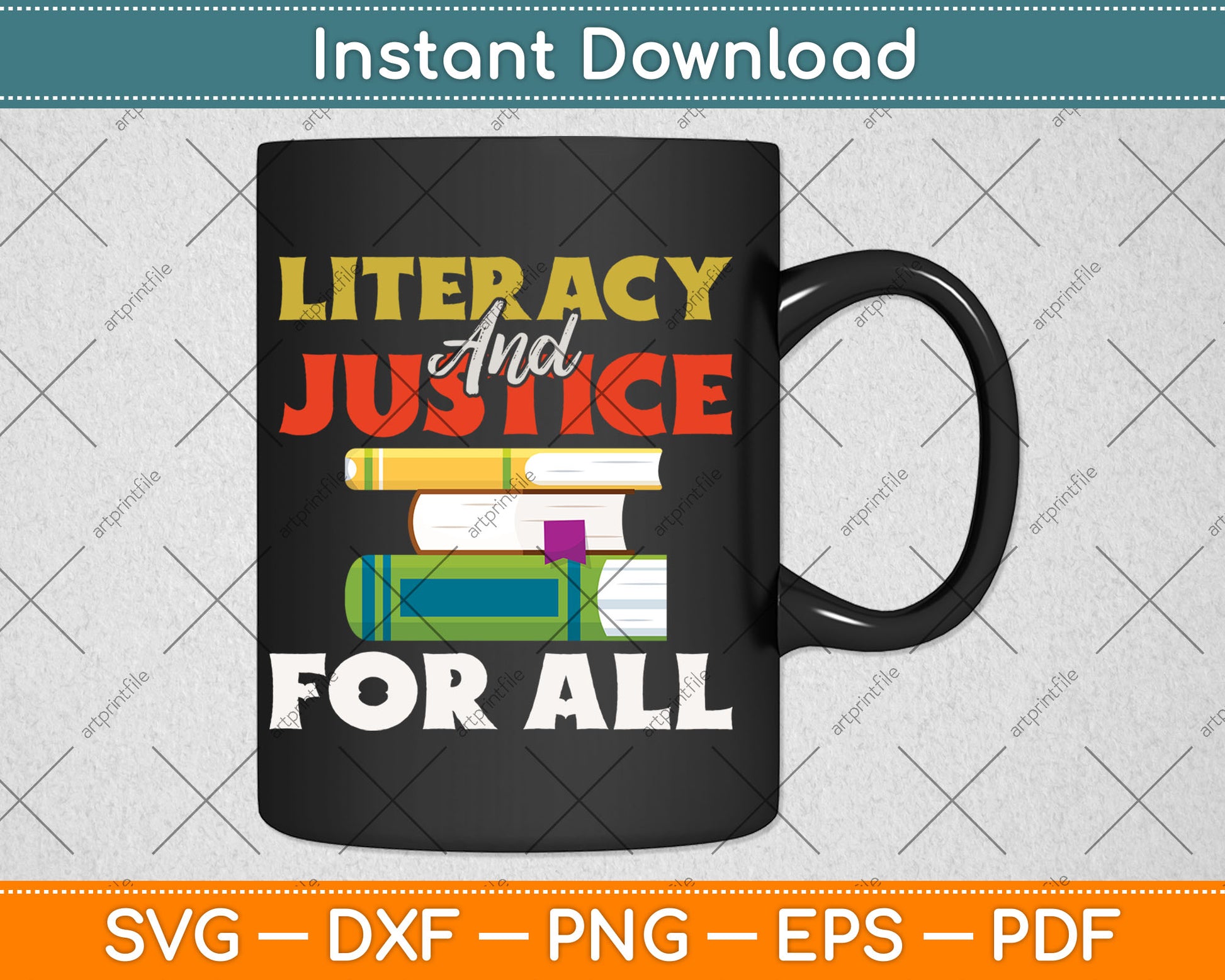 Literacy and Justice for All Teachers Education Librarian Svg Digital Cutting File