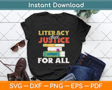 Literacy and Justice for All Teachers Education Librarian Svg Digital Cutting File