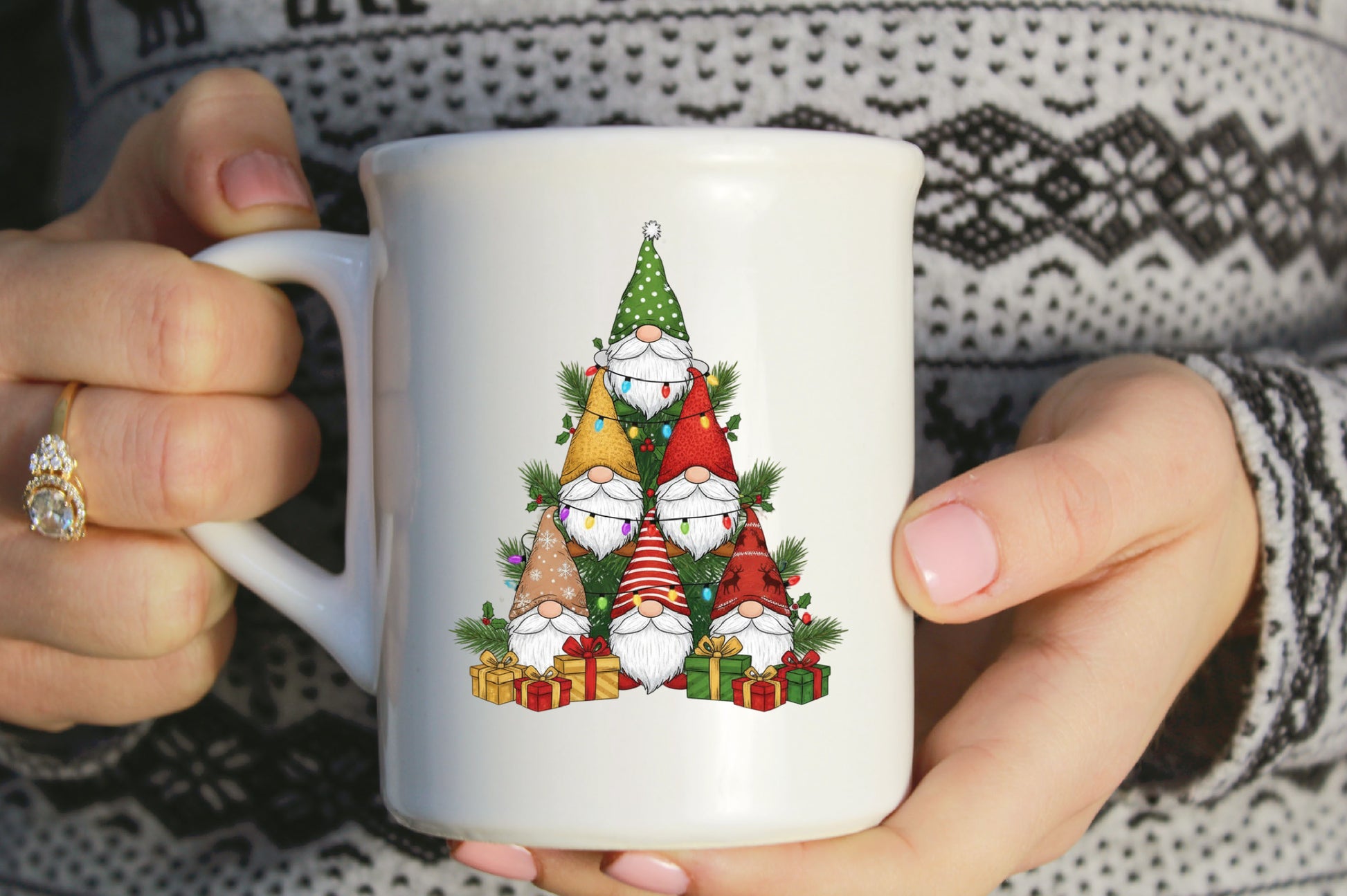 Little Christmas Tree Gnomes PNG Holiday Sublimation Design