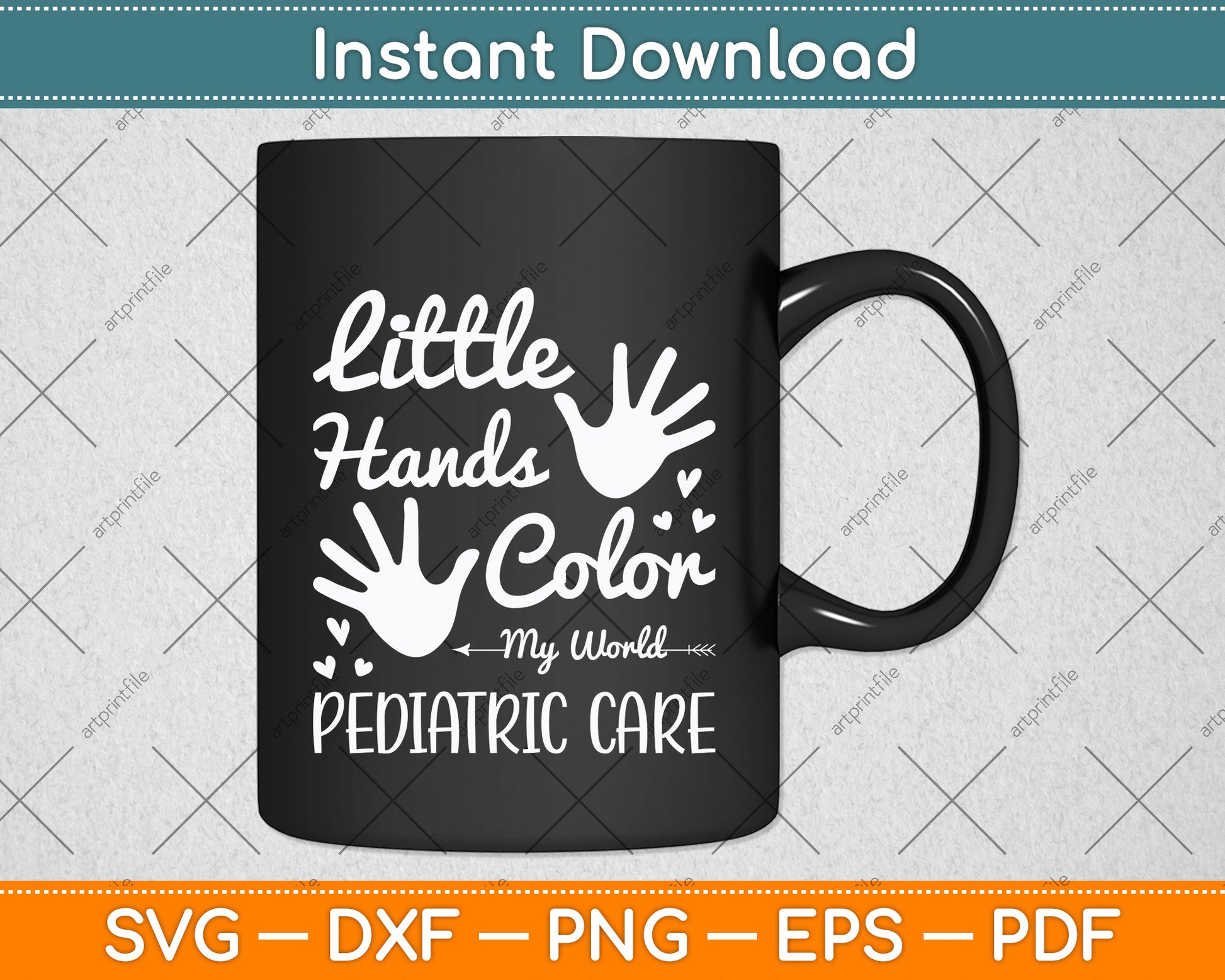 Little Hands Color My World Pediatric Pediatric Nurse Funny Svg Digital Cutting File