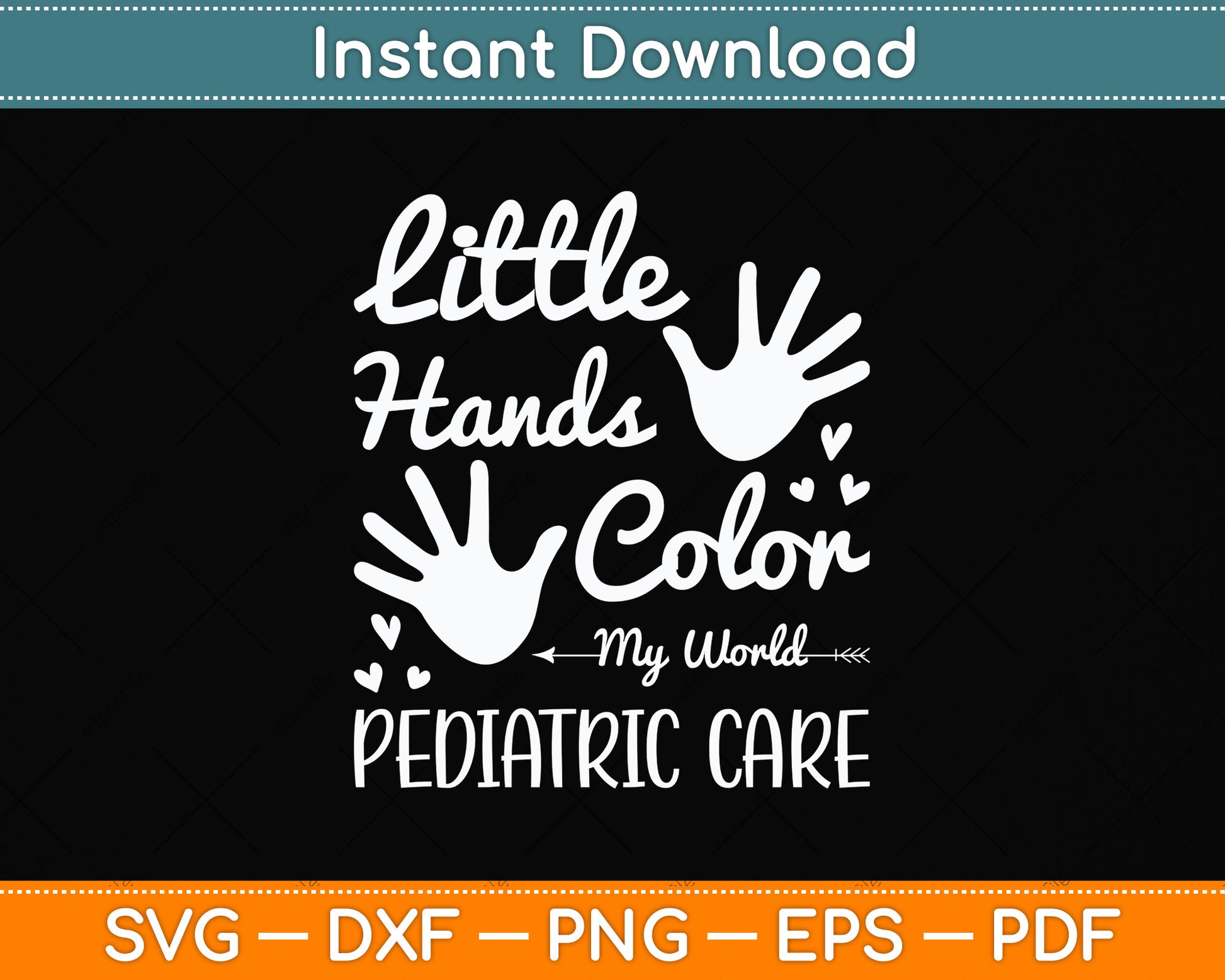 Little Hands Color My World Pediatric Pediatric Nurse Funny Svg Digital Cutting File