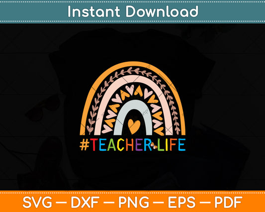 Little Hands Teacher Life Colorful Rainbow Svg Digital Cutting File