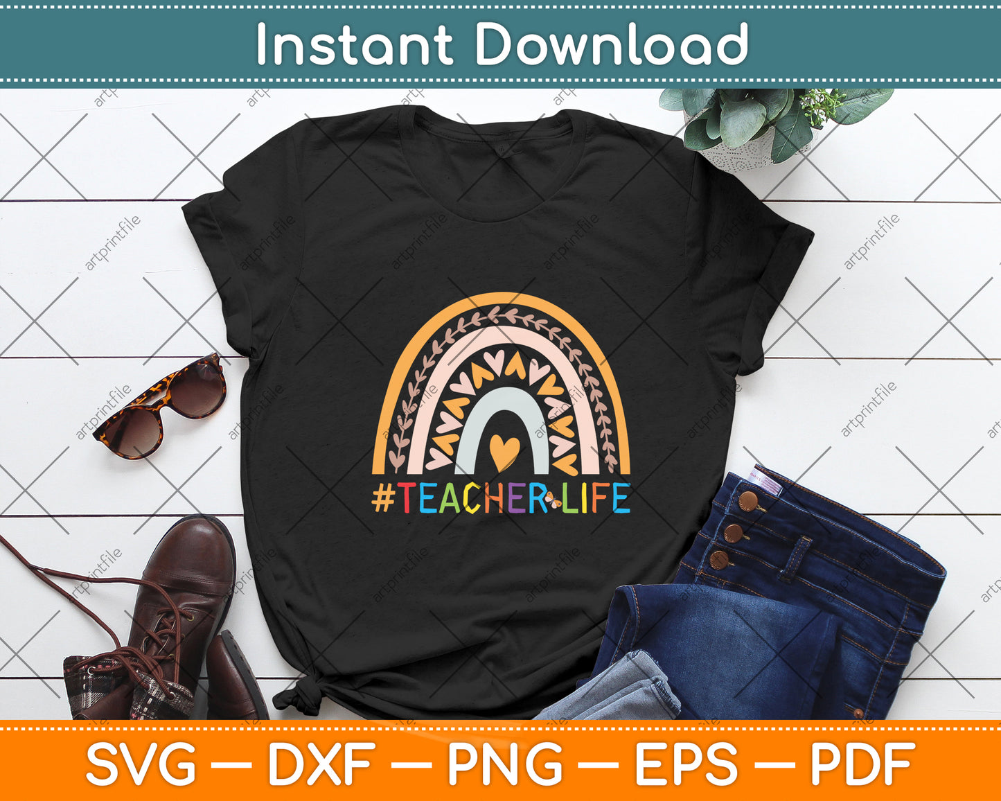 Little Hands Teacher Life Colorful Rainbow Svg Digital Cutting File