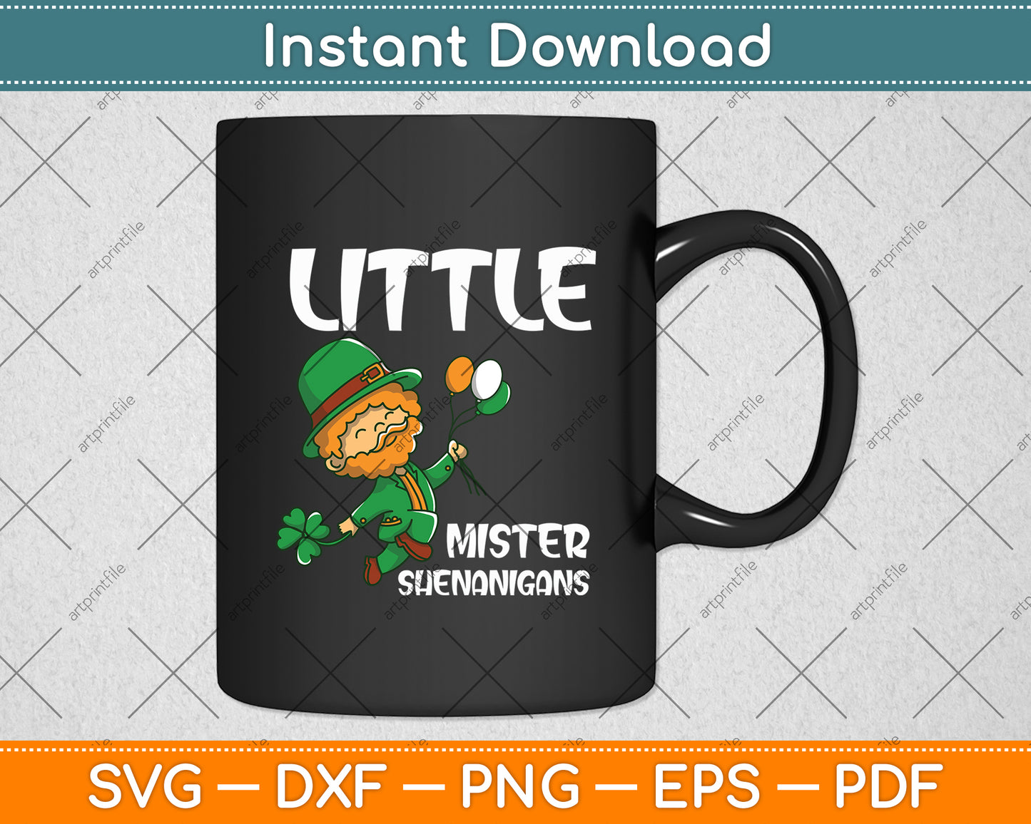 Little Mister Shenanigans Kids St Patricks Svg Digital Cutting File