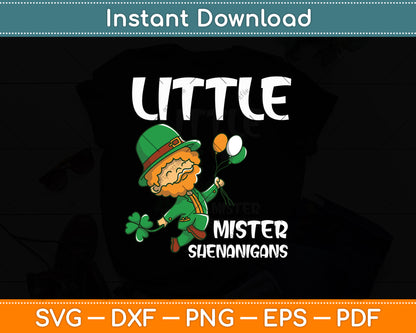 Little Mister Shenanigans Kids St Patricks Svg Digital Cutting File