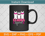 Llama Squad Breast Cancer Svg Png Dxf Digital Cutting File