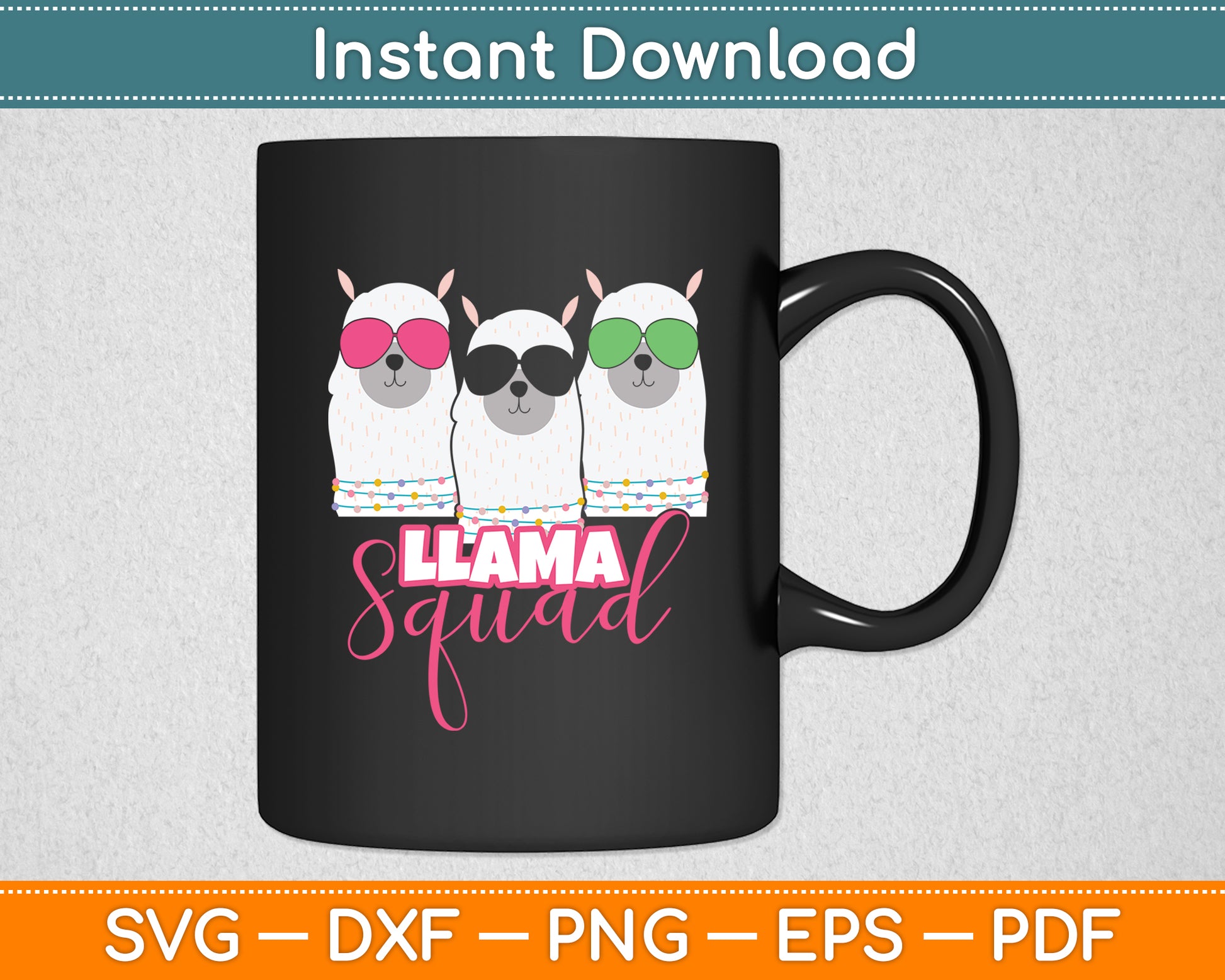 Llama Squad Retro 80s Style Svg Digital Cutting File
