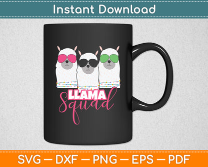 Llama Squad Retro 80s Style Svg Digital Cutting File