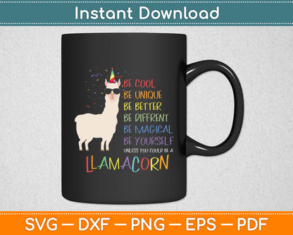 Llamacorn Llama Unicorn Funny Svg Digital Cutting File