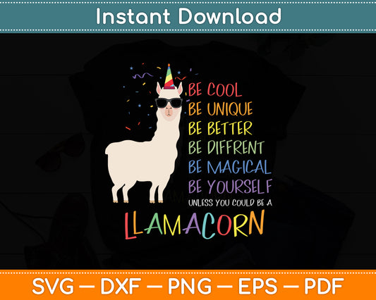 Llamacorn Llama Unicorn Funny Svg Digital Cutting File
