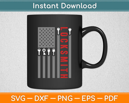 Locksmith American Flag Locksmith Lock Pick Key Picking Svg Digital Cutting File